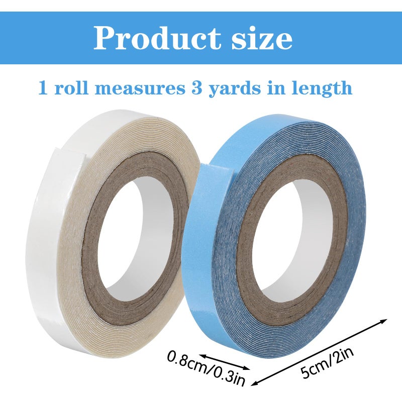 Quilax 2 Rolls Hair Extension Tape, 3yard Adhesive Replacement Tape for Hair Extensions, Wig Tapes Double Sided Ultra Hold, Beauty Tools Hairstyling Essentials for Women - Image 3